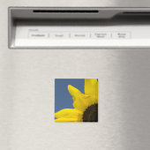 Gele en blauwe zonnebloemhoek magneet (Insitu (Vaatwasser))