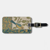 Gele en Blauwgroen Blauwe Vogel die op een Tak wor Bagagelabel (Voorkant horizontaal)