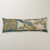 Gele en Blauwgroen Blauwe Vogel die op een Tak wor Lichaamskussen (Achterkant)