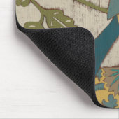 Gele en Blauwgroen Blauwe Vogel die op een Tak wor Muismat (Hoek)