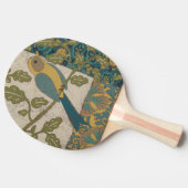 Gele en Blauwgroen Blauwe Vogel die op een Tak wor Tafeltennisbatje (Zijkant)