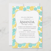 Gele en Blauwgroen Floral Bridal Shower Kaart (Voorkant)