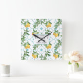 Gele en Blauwgroen Lemons Kitchen Wall klok (Huis)
