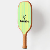 Gele en blauwgroen strepen, gepersonaliseerde pick pickleball paddle (Links)