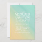 Gele en Blauwgroen uitnodiging voor weddenschappen (Voorkant)