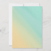 Gele en Blauwgroen uitnodiging voor weddenschappen (Achterkant)