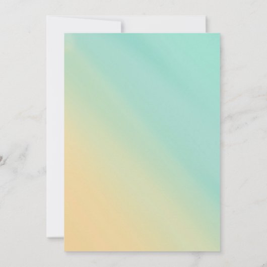 Gele en Blauwgroen uitnodiging voor weddenschappen (Achterkant)