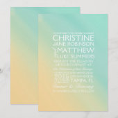 Gele en Blauwgroen uitnodiging voor weddenschappen (Voorkant / Achterkant)