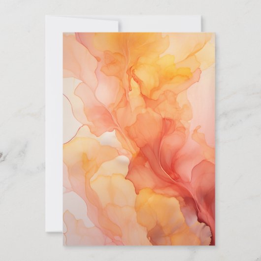 Gele en Blush Ink Bruiloft Kaart (Achterkant)