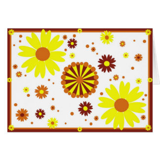 Gele en bruine bloemen kaart