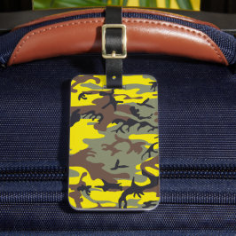 Gele en bruine camouflage, leger, leger bagagelabel