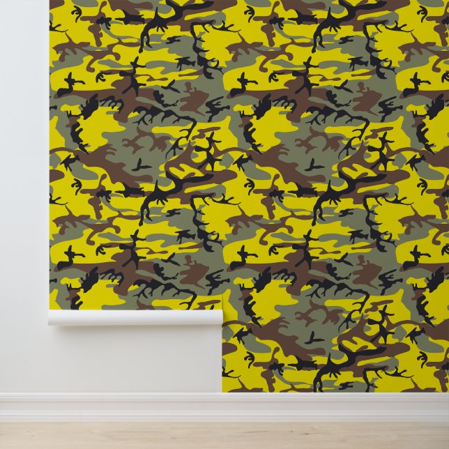 Gele en bruine camouflage, leger, leger behang (Applicatie)