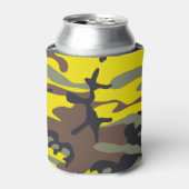 Gele en bruine camouflage, leger, leger blikjeskoeler (Blikje Voorkant)