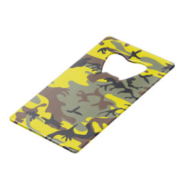 Gele en bruine camouflage, leger, leger creditkaart flessenopener