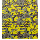 Gele en bruine camouflage, leger, leger douchegordijn (Voorkant)