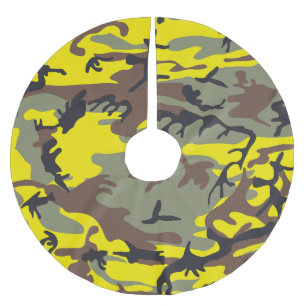 Gele en bruine camouflage, leger, leger kerstboom rok