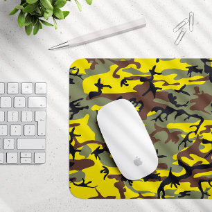 Gele en bruine camouflage, leger, leger muismat