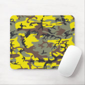 Gele en bruine camouflage, leger, leger muismat (Met muis)