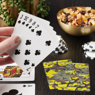 Gele en bruine camouflage, leger, leger pokerkaarten