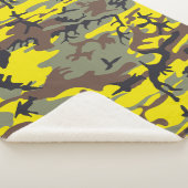 Gele en bruine camouflage, leger, leger sherpa deken (3/4)