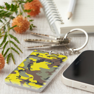 Gele en bruine camouflage, leger, leger sleutelhanger