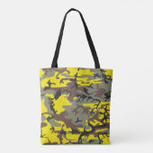 Gele en bruine camouflage, leger, leger tote bag (Achterkant)