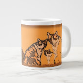 Gele en bruine katten grote koffiekop (Voorkant rechts)