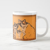 Gele en bruine katten grote koffiekop (Rechts)