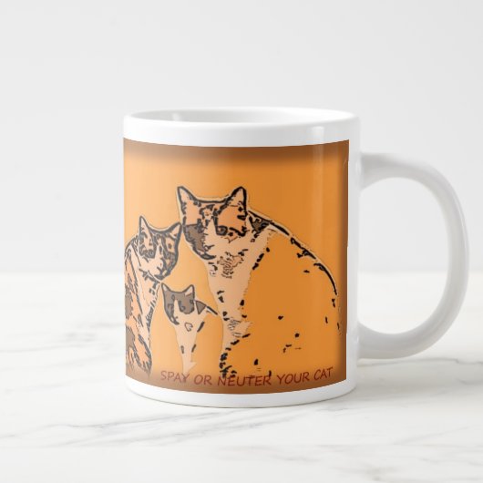 Gele en bruine katten grote koffiekop (Rechts)