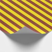 Gele en bruine strepen ontwerp cadeaupapier (Hoek)
