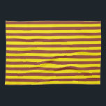 Gele en bruine strepen ontwerp theedoek<br><div class="desc">Geel en bruin horizontale strepen lijnen naadloos herhalen Patroon Ontwerp Achtergrond Print</div>