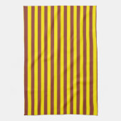 Gele en bruine strepen ontwerp theedoek (Verticaal)