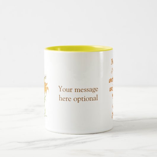 Gele en bruine tijgerlelaar met gezegde Mok (Center)