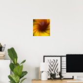 Gele en bruine wervelpool Abstracte Kunst Poster (Thuiskantoor)