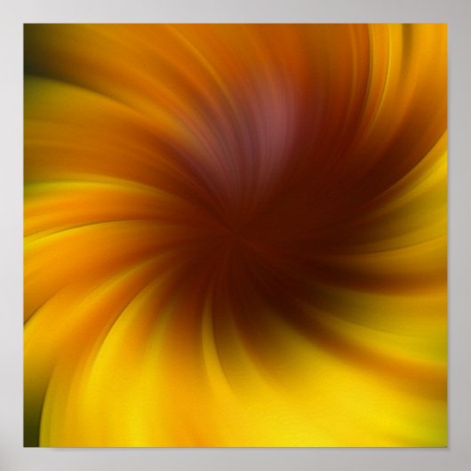 Gele en bruine wervelpool Abstracte Kunst Poster (Voorkant)