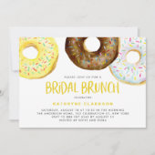 Gele en Chocolade Sprinkle Donuts Bridal Brunch Kaart (Voorkant)