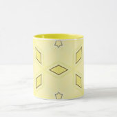 Gele en donkerbruine sterren en diamanten mok (Midden)