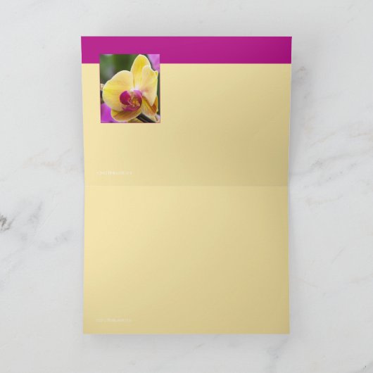 Gele en Fushia orchidee Kaart (Binnen)