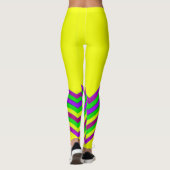 Gele en gekleurde chevronstrepen leggings (Achterkant)