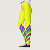 Gele en gekleurde chevronstrepen leggings (Links)