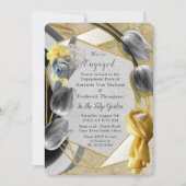 Gele en gele tulpen op textuur. kaart (Voorkant)