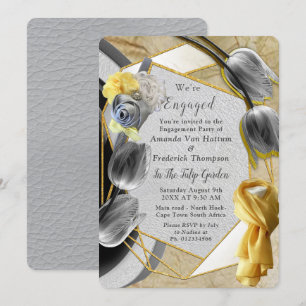 Gele en gele tulpen op textuur. kaart