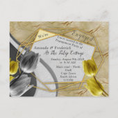 Gele en gele tulpen op textuur. uitnodiging briefkaart (Voorkant)