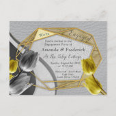 Gele en gele tulpen op textuur. uitnodiging briefkaart (Voorkant)