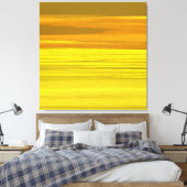 Gele en gouden horizontale strepen - Abstracte Kun Canvas Afdruk (Insitu (Slaapkamer))