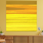 Gele en gouden horizontale strepen - Abstracte Kun Canvas Afdruk (Insitu (Woonkamer))