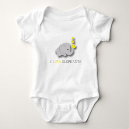 Gele en grijze Baby olifant Romper