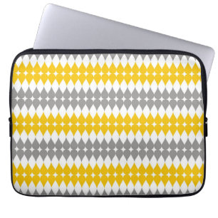 Gele en grijze beschermhoes voor het looppatroon v laptop sleeve