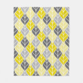 Gele en grijze bladeren fleece deken (Voorkant)