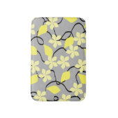 Gele en grijze bloemen. Floral Pattern. Badmat (Voorkant Verticaal)